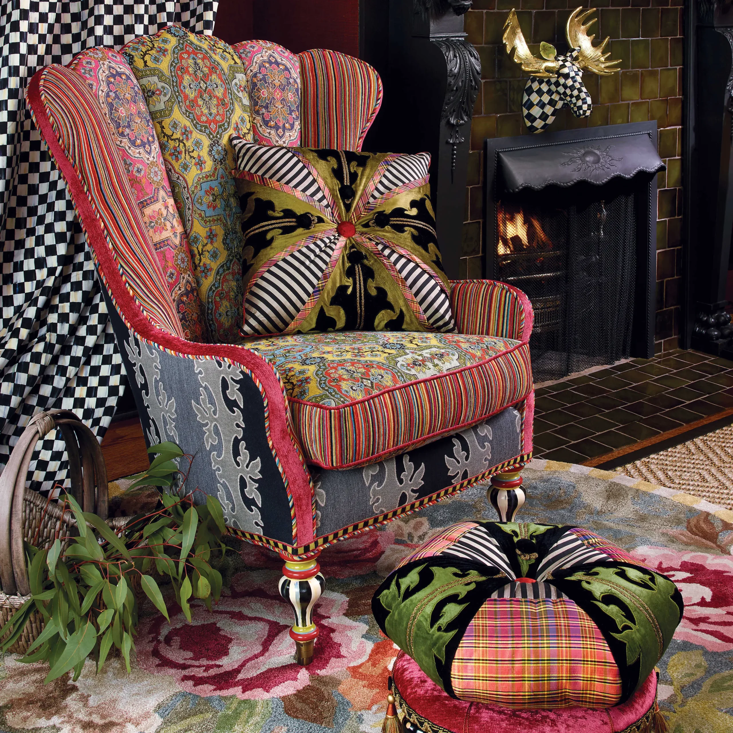 Hot MacKenzie-Childs Portobello Road Footstool