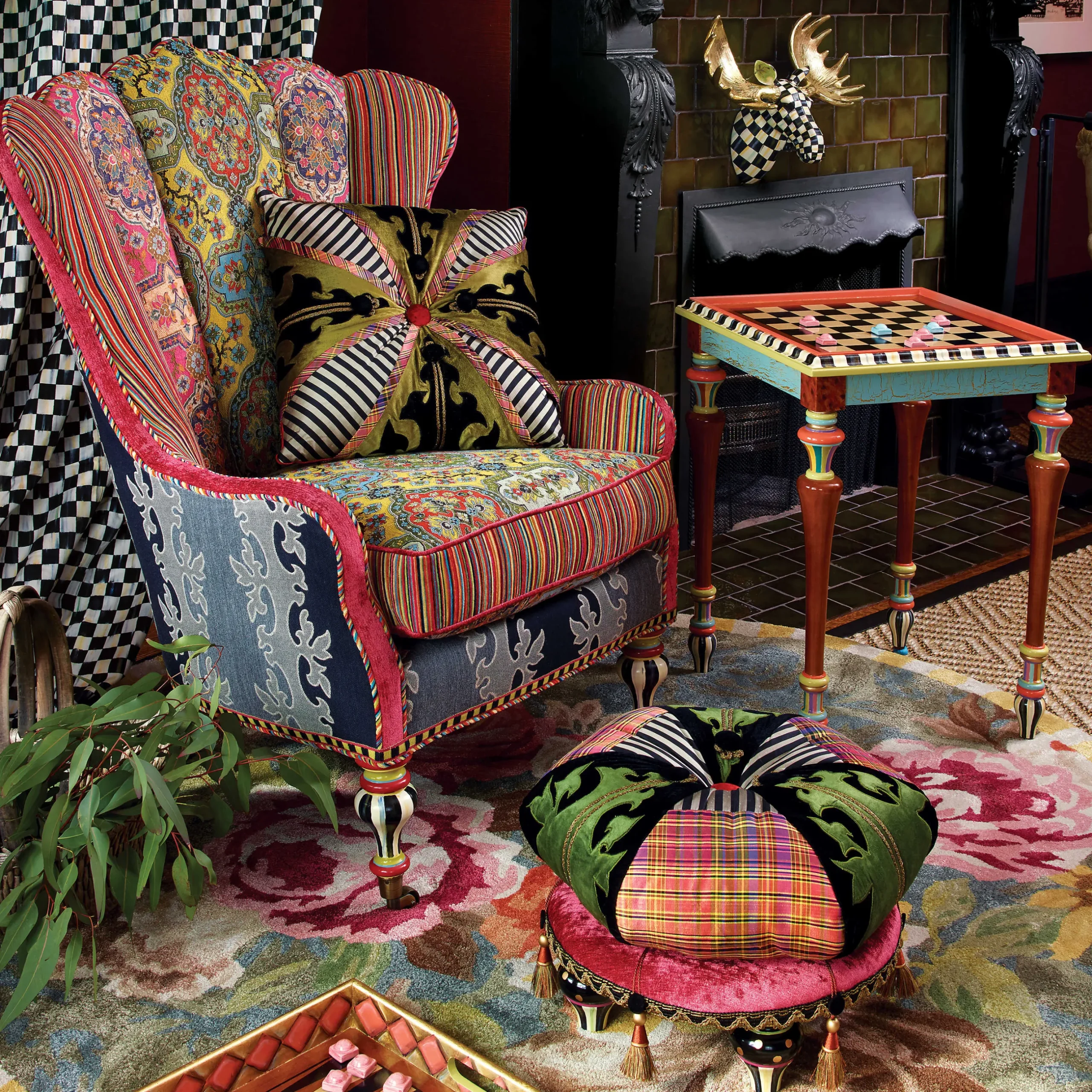 Hot MacKenzie-Childs Portobello Road Footstool