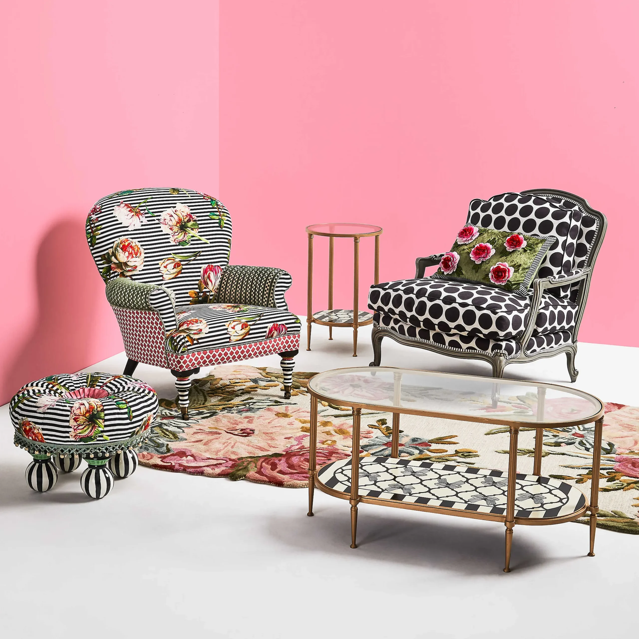 Sale MacKenzie-Childs Pretty As A Bow Accent Table