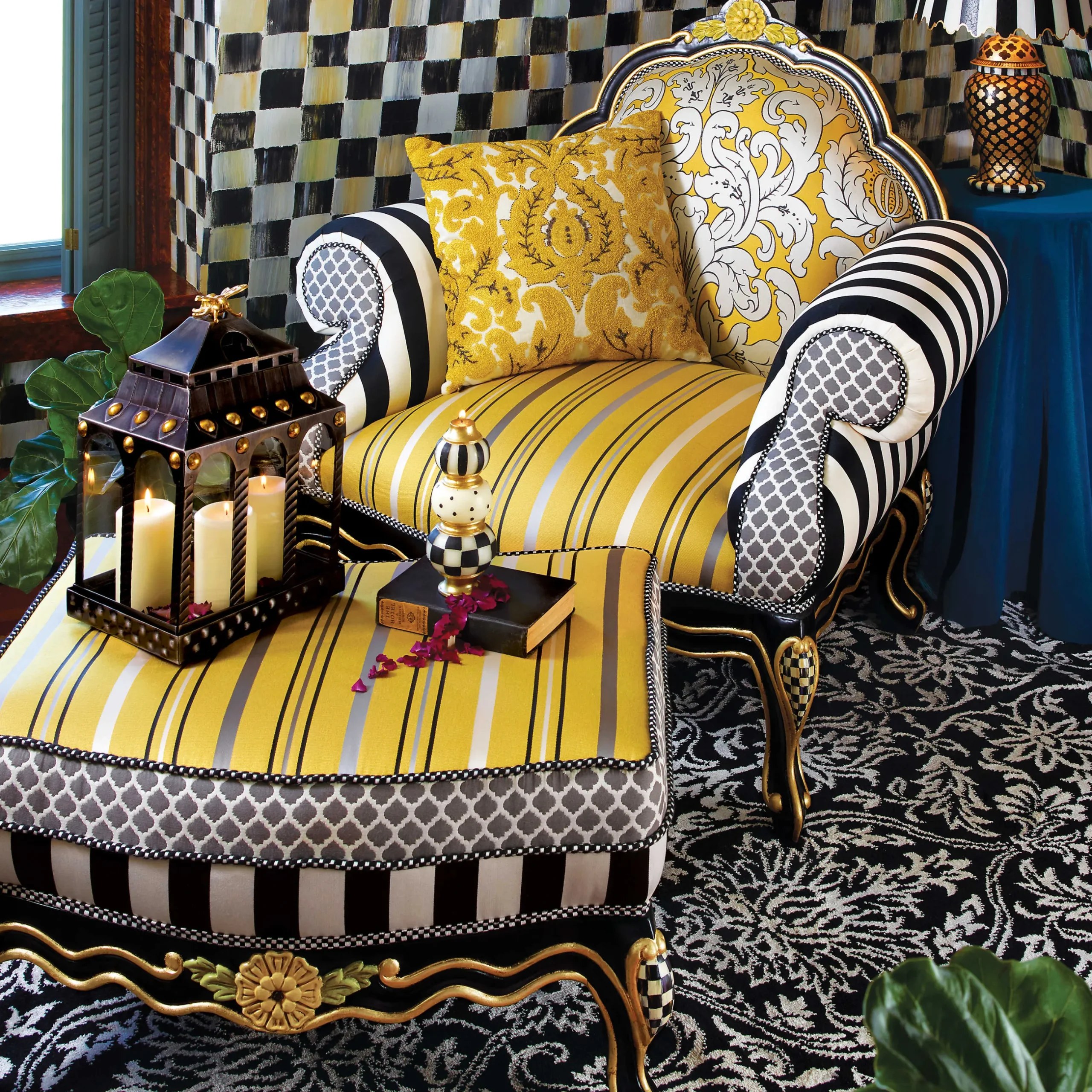 Discount MacKenzie-Childs Queen Bee Ottoman