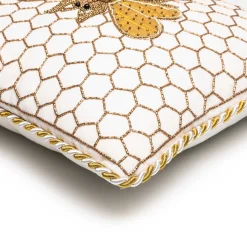 Clearance MacKenzie-Childs Queen Bee Pillow - Ivory