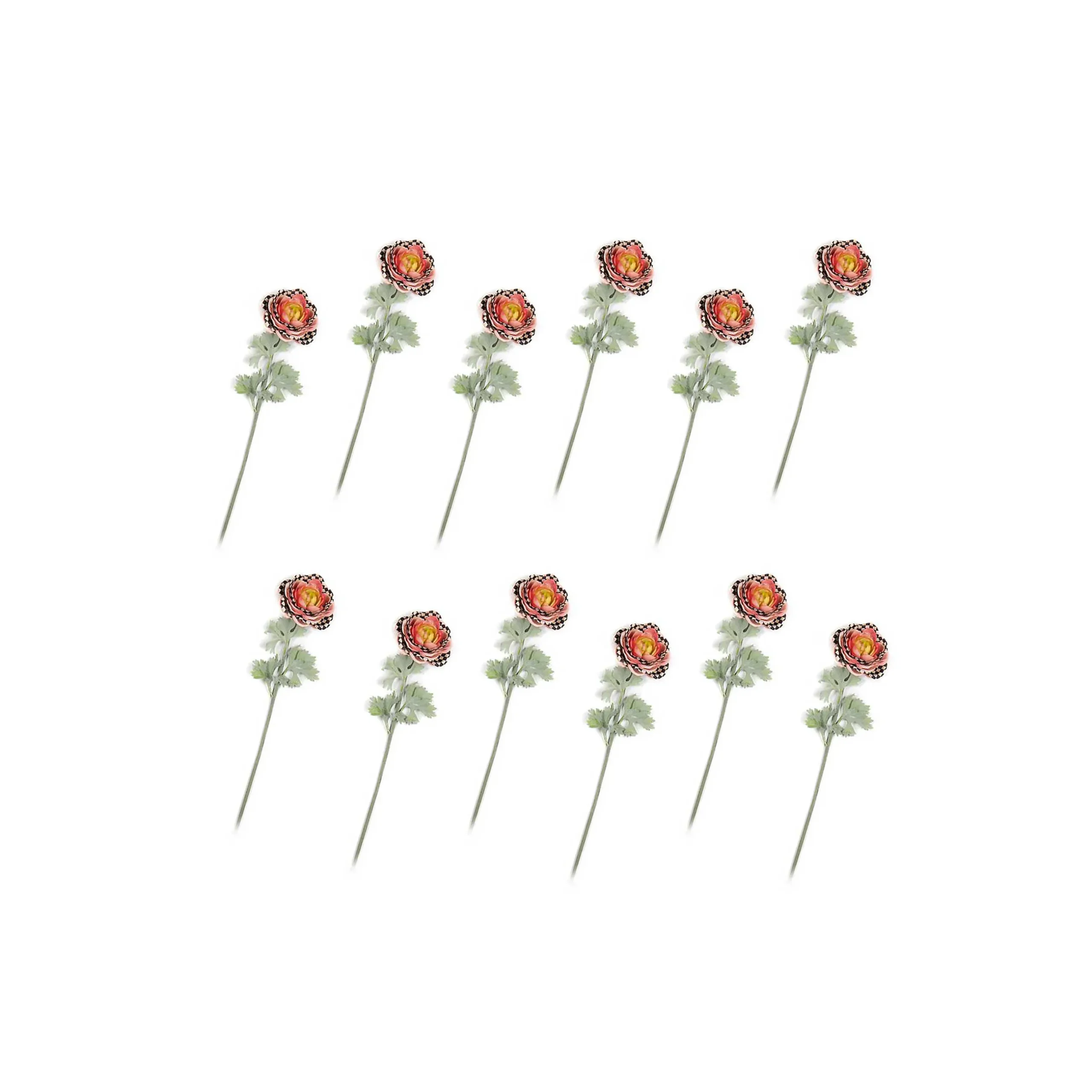 MacKenzie-Childs Ranunculus Bouquet - Peach - Set Of 12