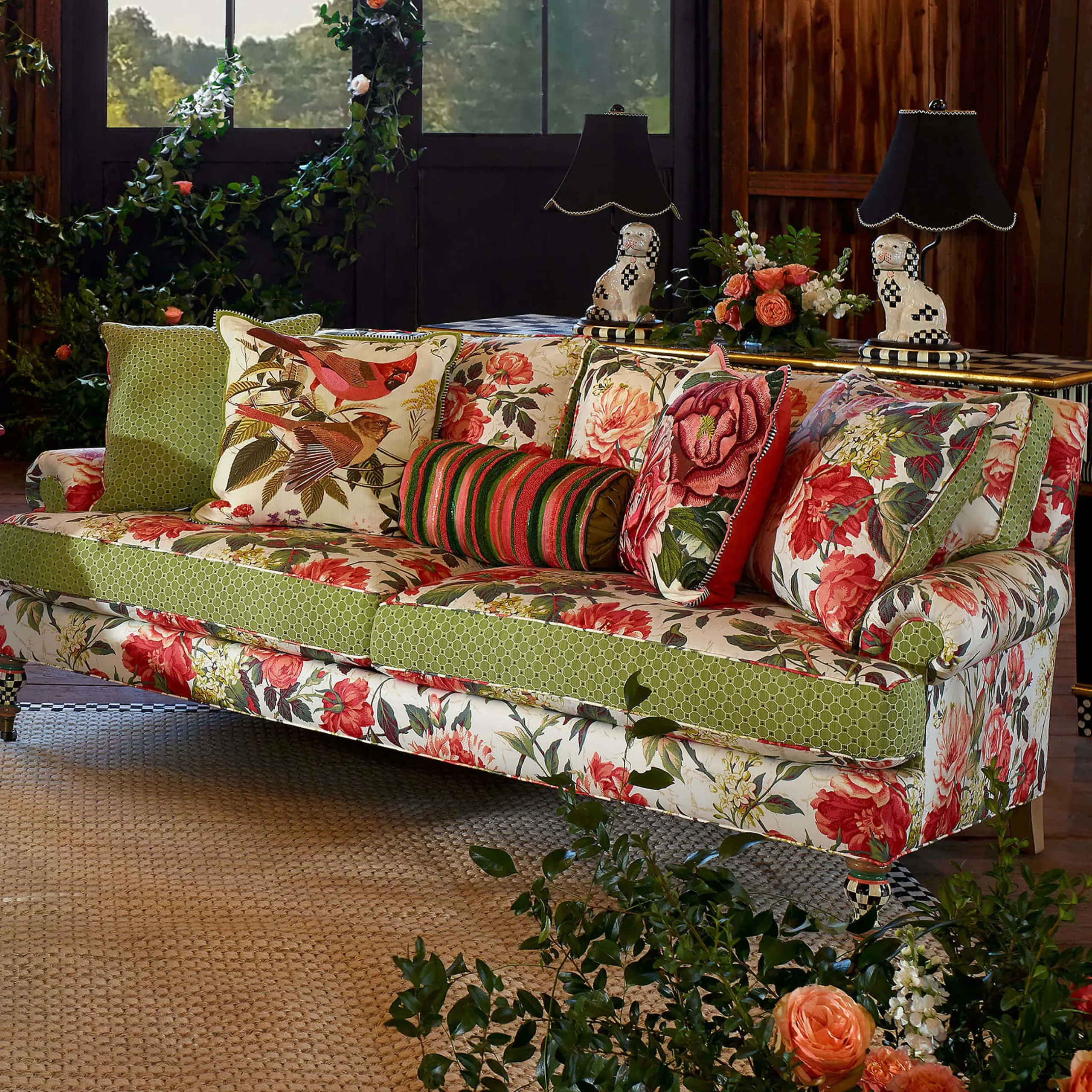 Best MacKenzie-Childs Really Rosy Sofa