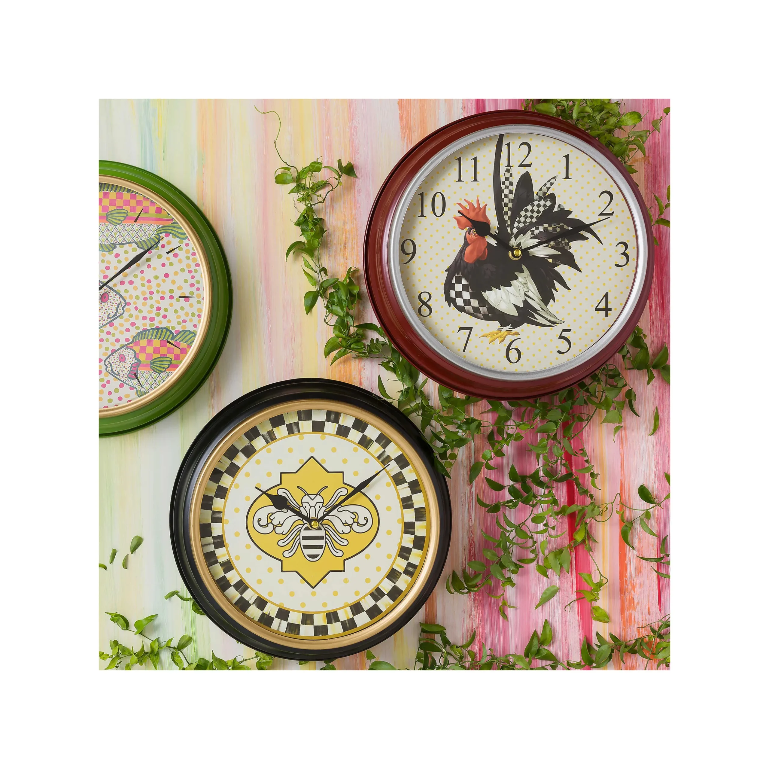 Clearance MacKenzie-Childs Rooster Wall Clock