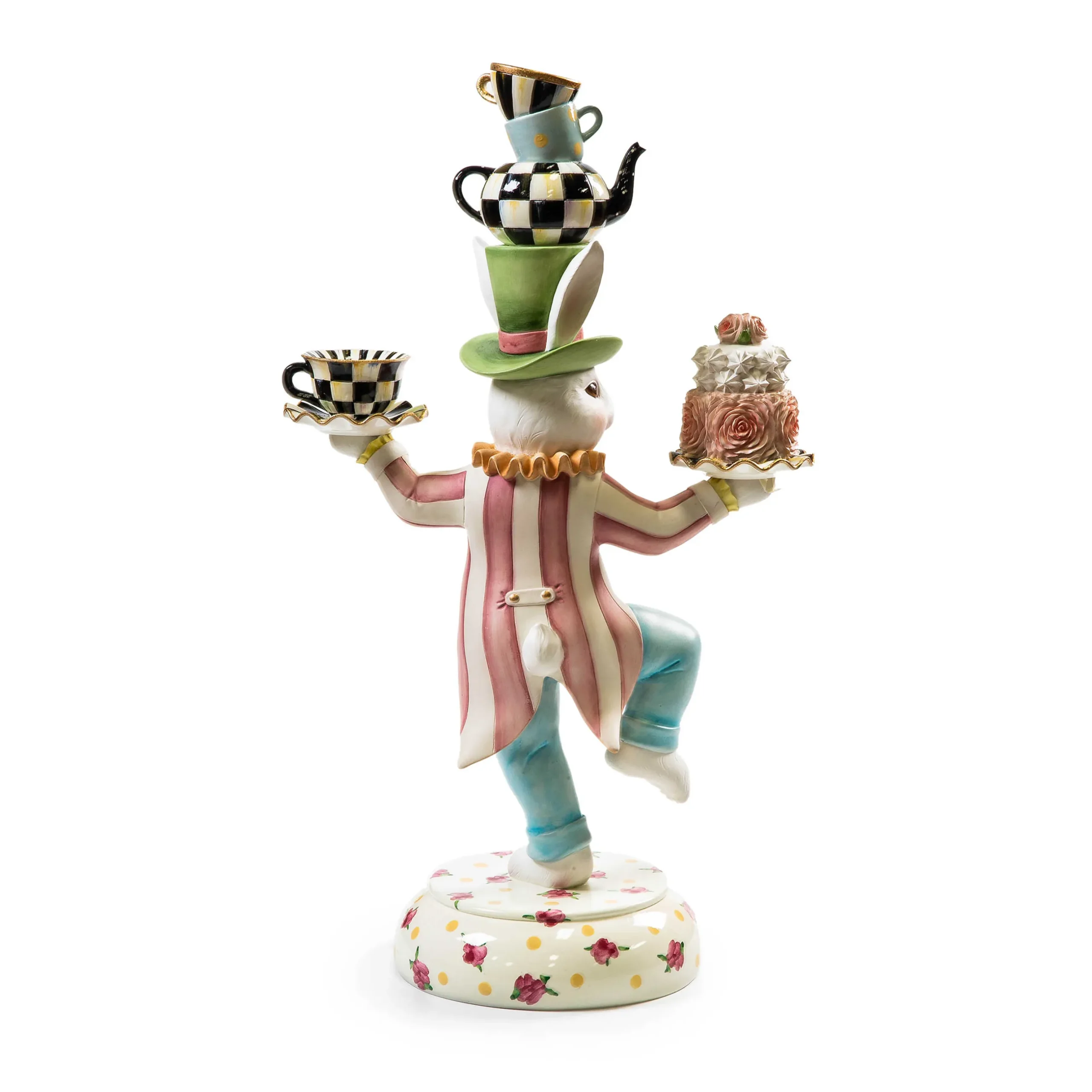New MacKenzie-Childs Rose Rabbit Centerpiece