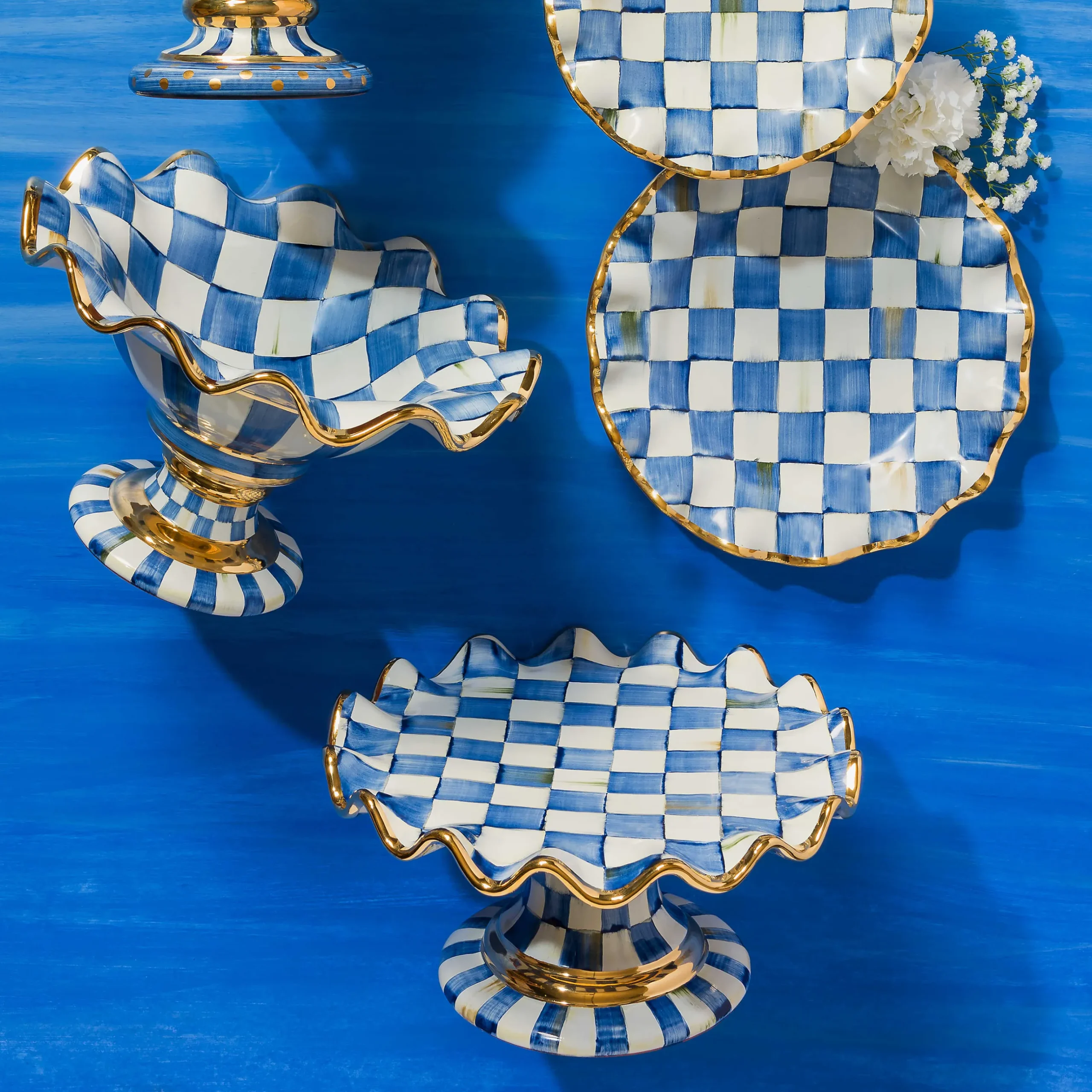 Clearance MacKenzie-Childs Royal Check Compote