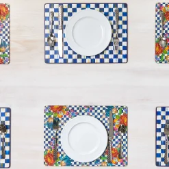 MacKenzie-Childs Royal Check Cork Back Placemats - Set Of 4