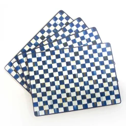 MacKenzie-Childs Royal Check Cork Back Placemats - Set Of 4