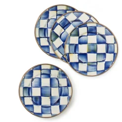 Sale MacKenzie-Childs Royal Check Enamel Appetizer Plates - Set Of 4