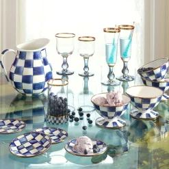 Sale MacKenzie-Childs Royal Check Enamel Appetizer Plates - Set Of 4
