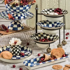 Sale MacKenzie-Childs Royal Check Enamel Baguette Dish