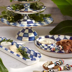 Sale MacKenzie-Childs Royal Check Enamel Baguette Dish
