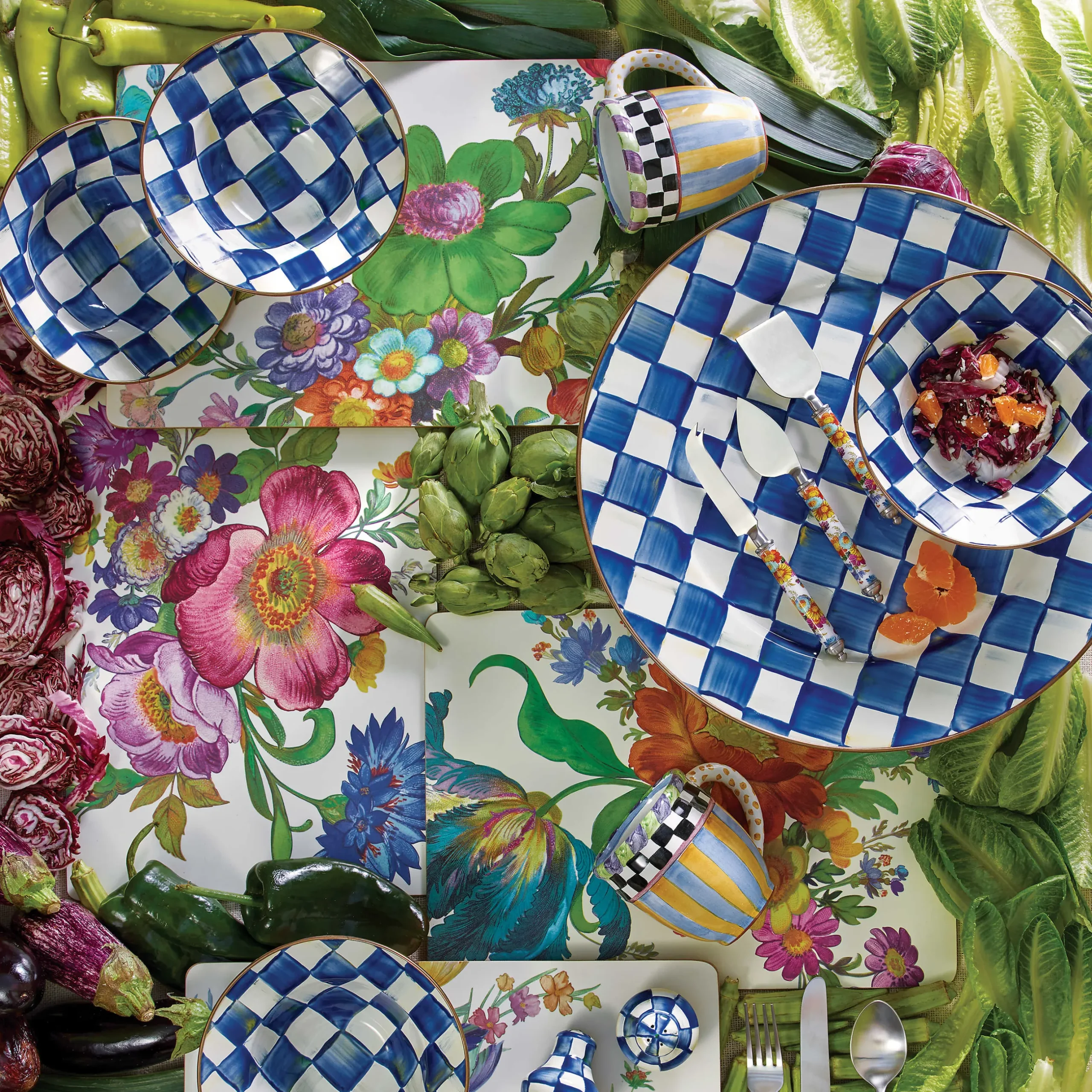 Online MacKenzie-Childs Royal Check Enamel Breakfast Bowl