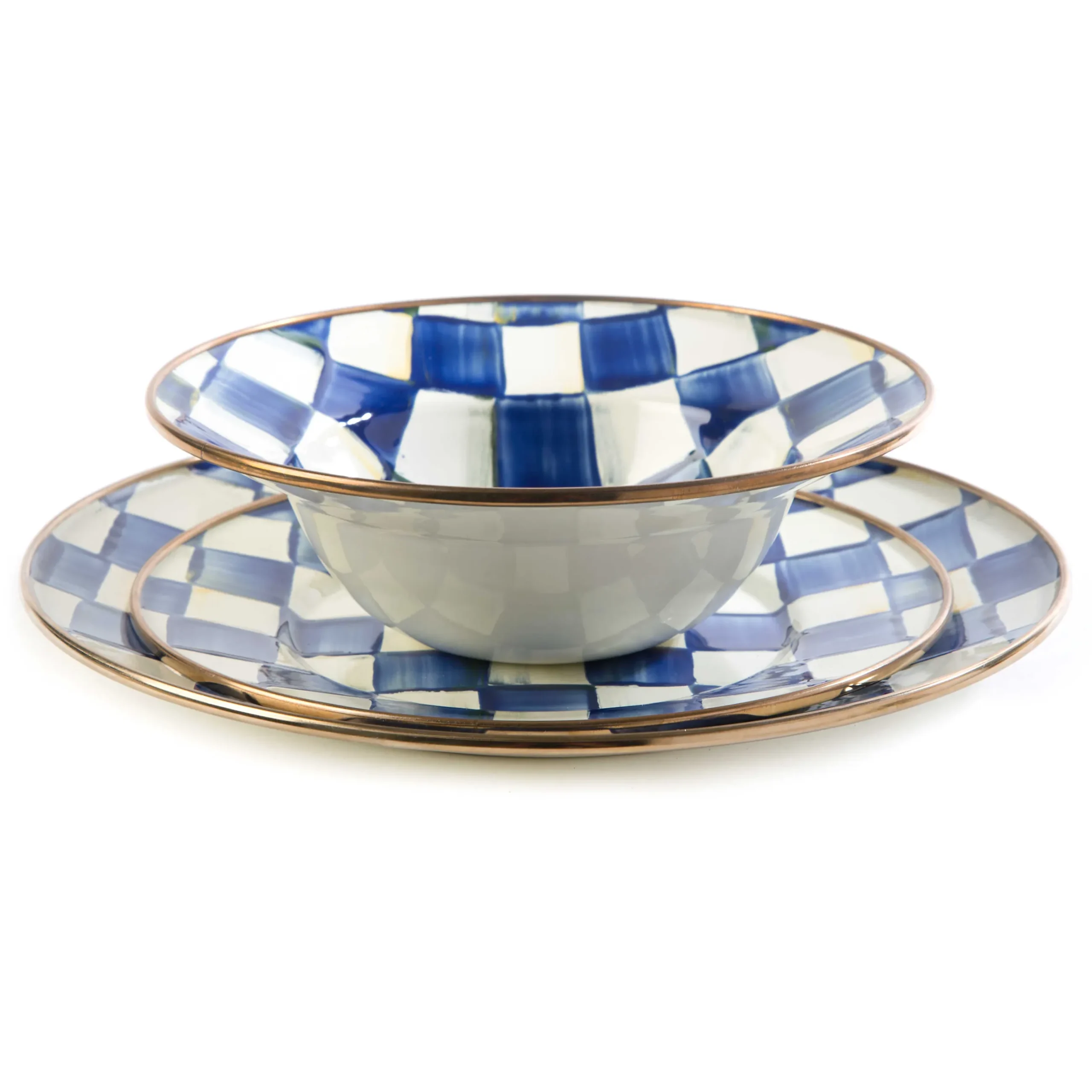 Online MacKenzie-Childs Royal Check Enamel Breakfast Bowl