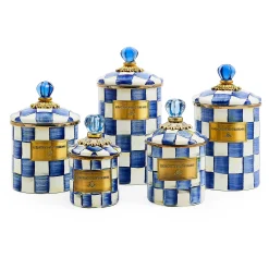 Best MacKenzie-Childs Royal Check Enamel Canister - Demi