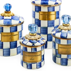 Best MacKenzie-Childs Royal Check Enamel Canister - Demi