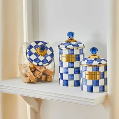Clearance MacKenzie-Childs Royal Check Enamel Canister - Small