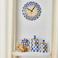 Hot MacKenzie-Childs Royal Check Enamel Clock
