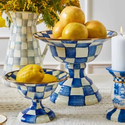 Outlet MacKenzie-Childs Royal Check Enamel Compote - Large