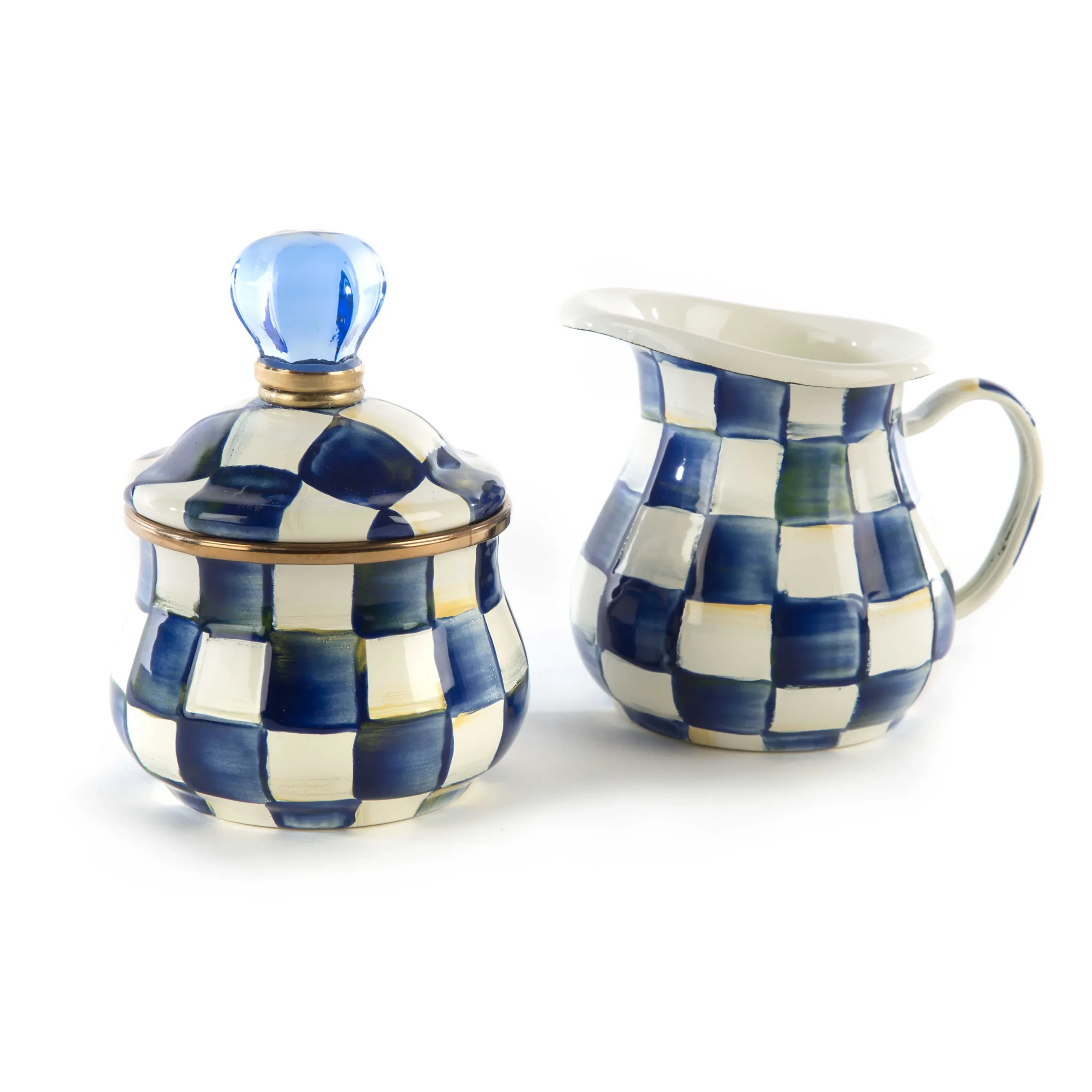 Hot MacKenzie-Childs Royal Check Enamel Creamer