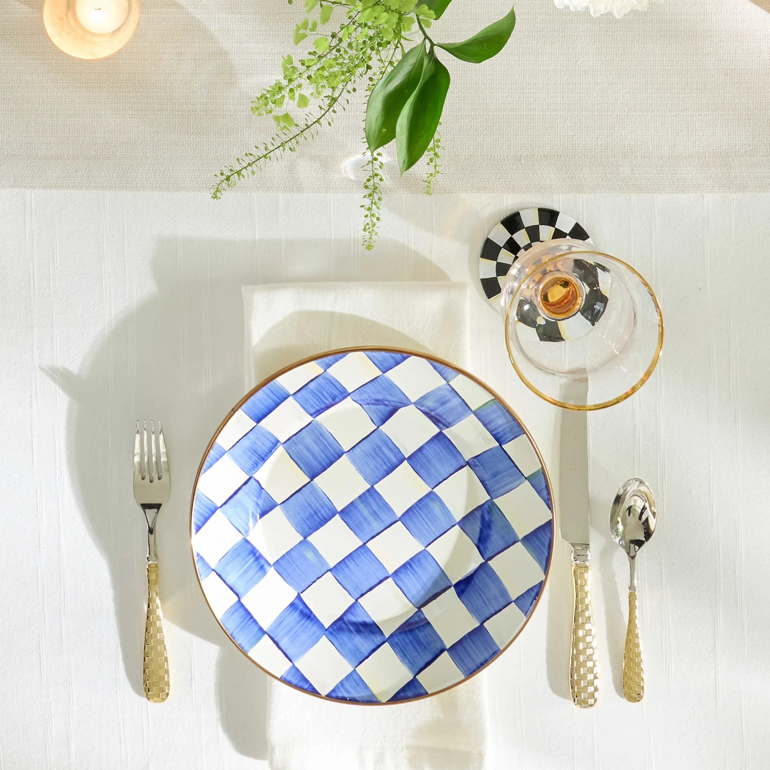 MacKenzie-Childs Royal Check Enamel Dinner Plate