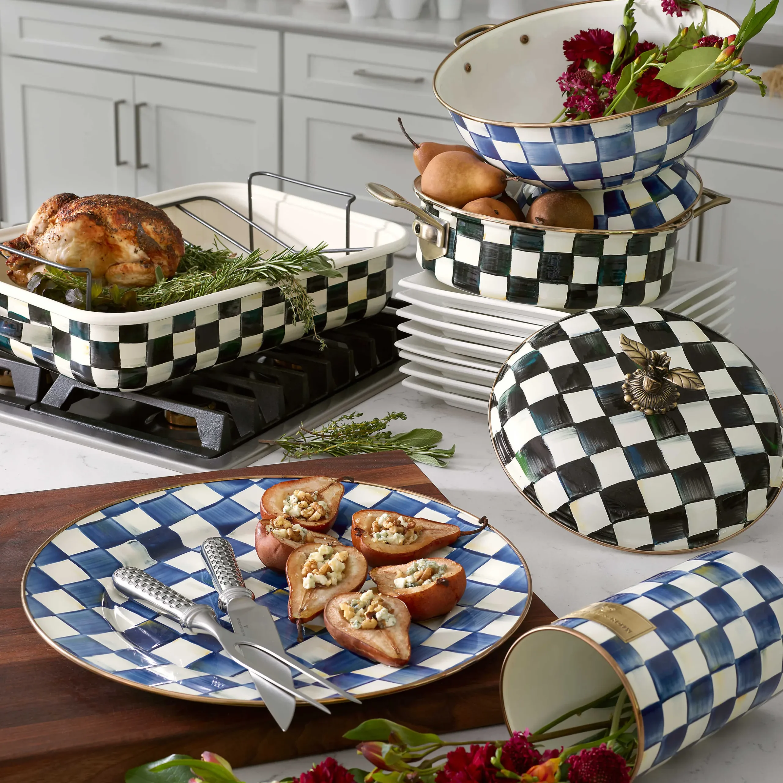 Best MacKenzie-Childs Royal Check Enamel Everything Bowl