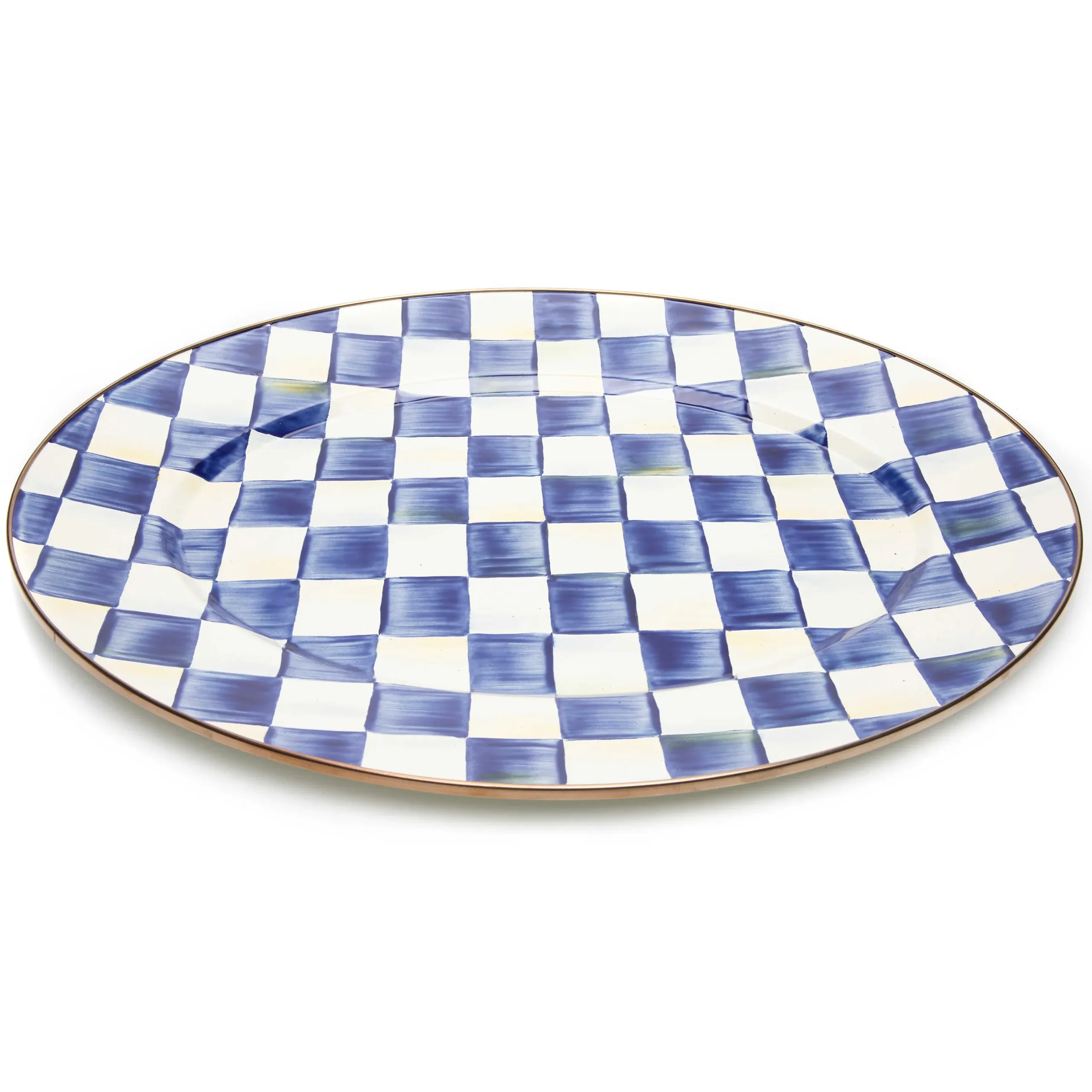 Clearance MacKenzie-Childs Royal Check Enamel Oval Platter - Medium