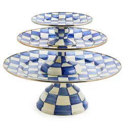 Sale MacKenzie-Childs Royal Check Enamel Pedestal Platter - Small