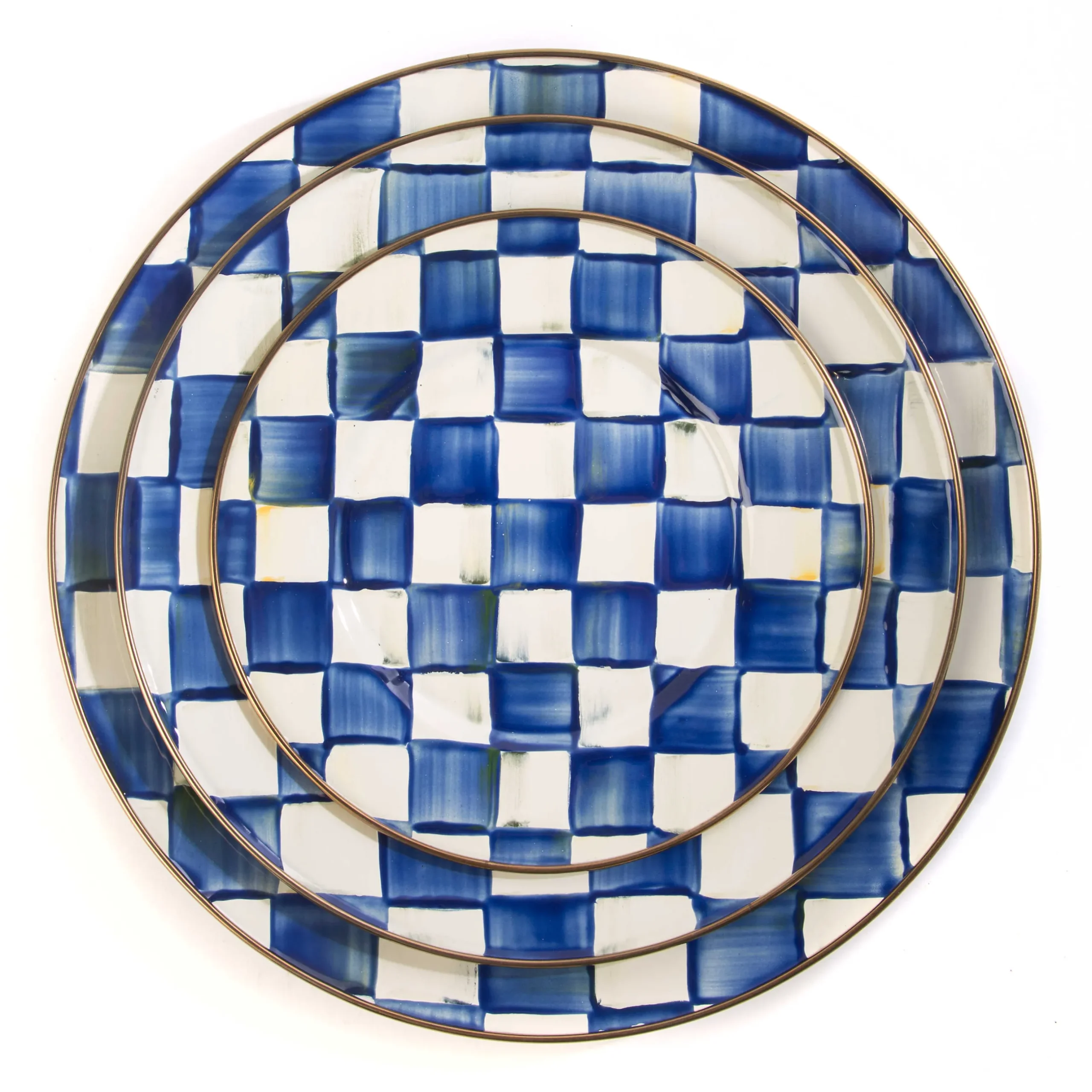 Sale MacKenzie-Childs Royal Check Enamel Salad/Dessert Plate