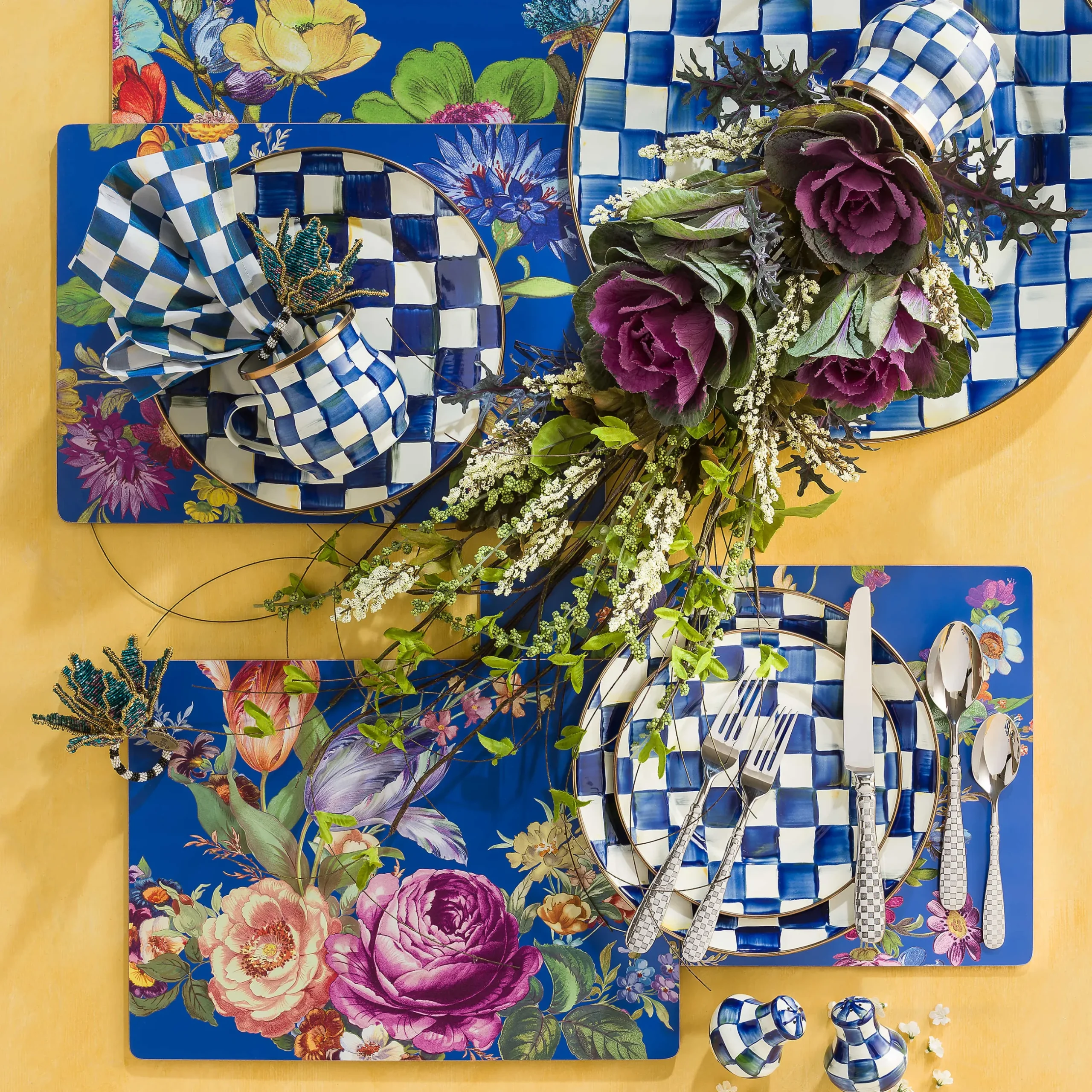Clearance MacKenzie-Childs Royal Check Enamel Serving Platter