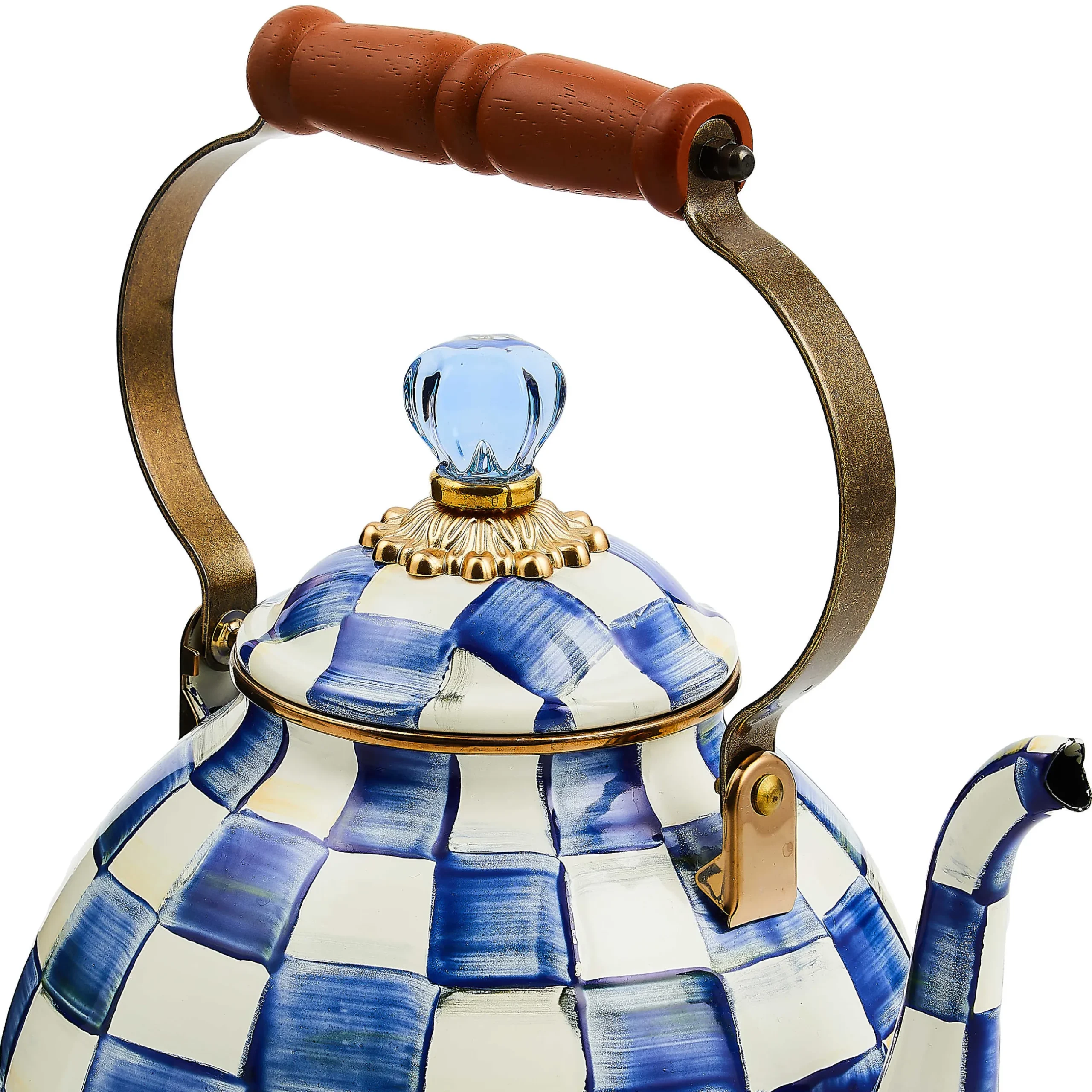 Online MacKenzie-Childs Royal Check Enamel Tea Kettle - 3 Quart