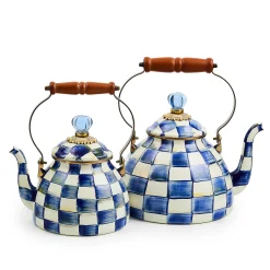 Online MacKenzie-Childs Royal Check Enamel Tea Kettle - 3 Quart