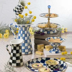 Sale MacKenzie-Childs Royal Check Enamel Two Tier Sweet Stand