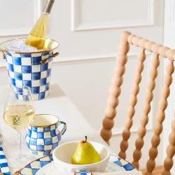 Discount MacKenzie-Childs Royal Check Enamel Wine Cooler