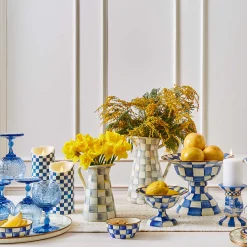 Clearance MacKenzie-Childs Royal Check Flicker 10" Pillar Candle