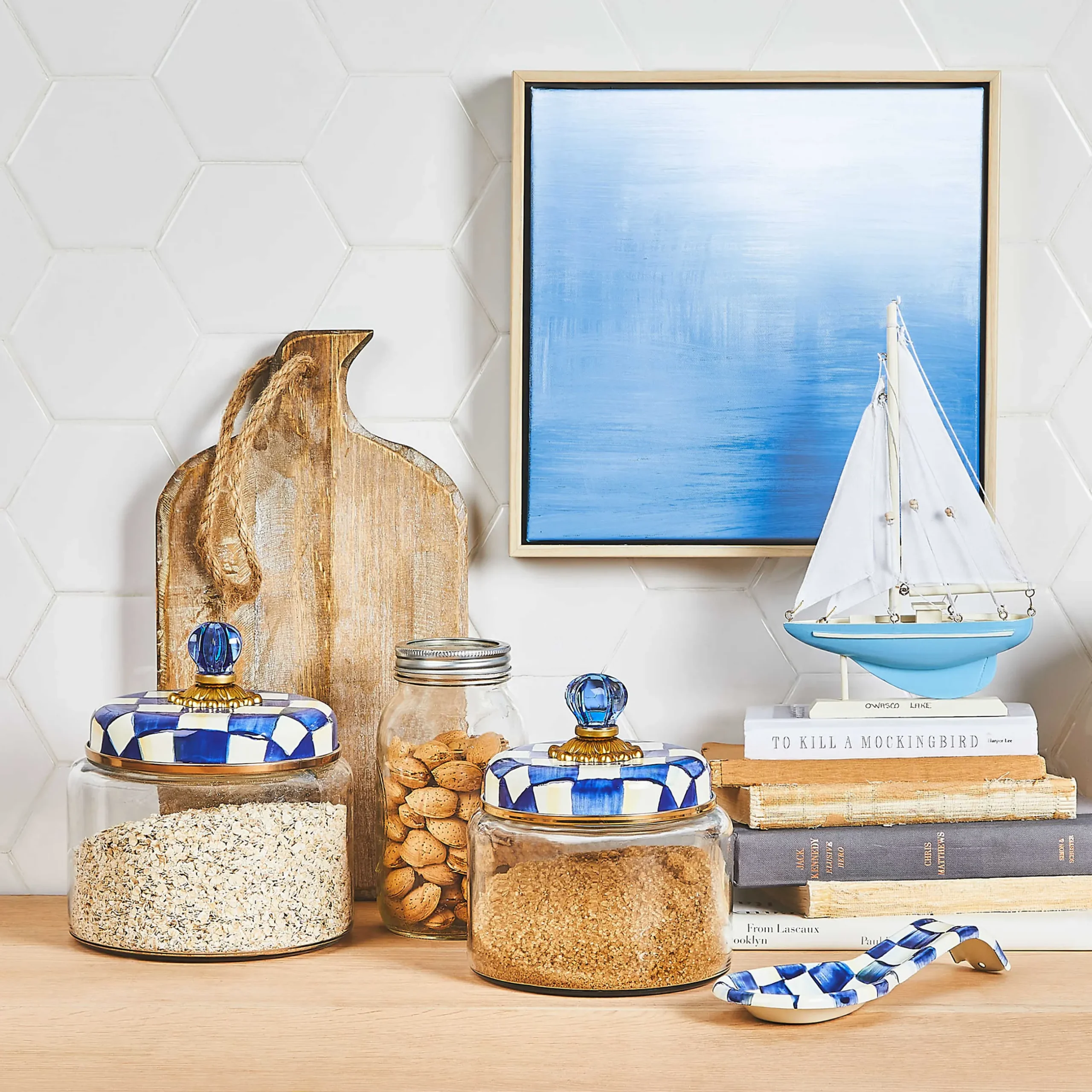 Discount MacKenzie-Childs Royal Check Kitchen Canister - Small