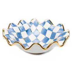 Online MacKenzie-Childs Royal Check Medium Fluted Serving Bowl