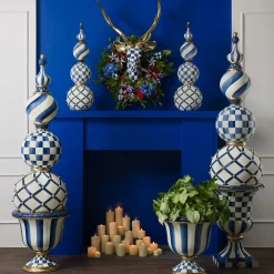 Best MacKenzie-Childs Royal Check Pedestal Urn