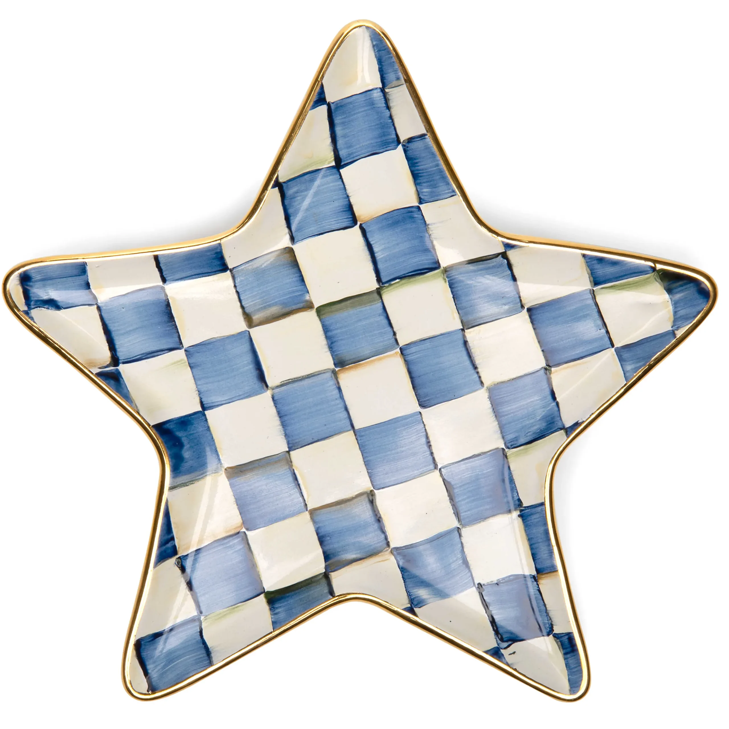 New MacKenzie-Childs Royal Check Star Plate