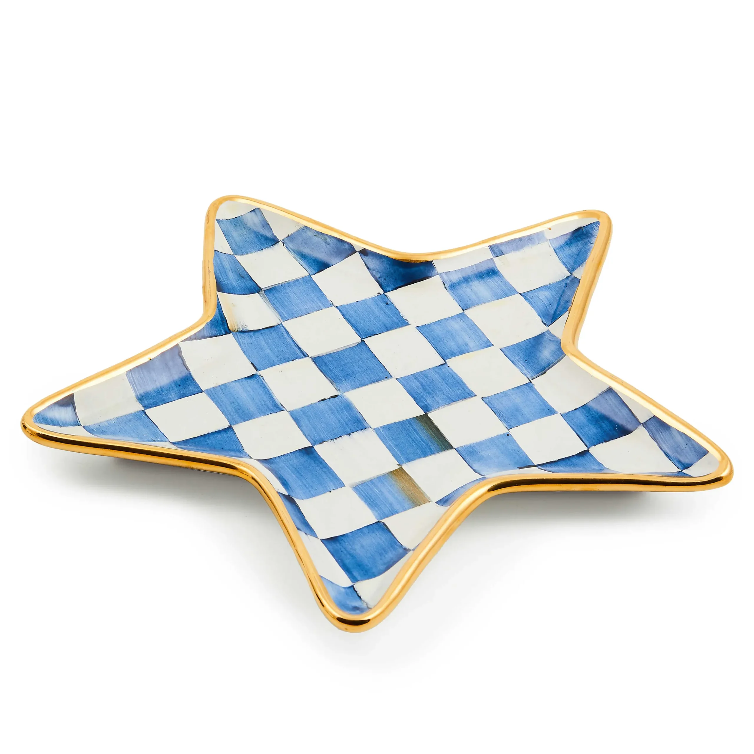 New MacKenzie-Childs Royal Check Star Plate