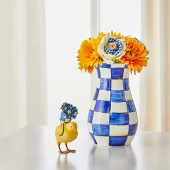 Discount MacKenzie-Childs Royal Check Tall Vase & Bouquet Set