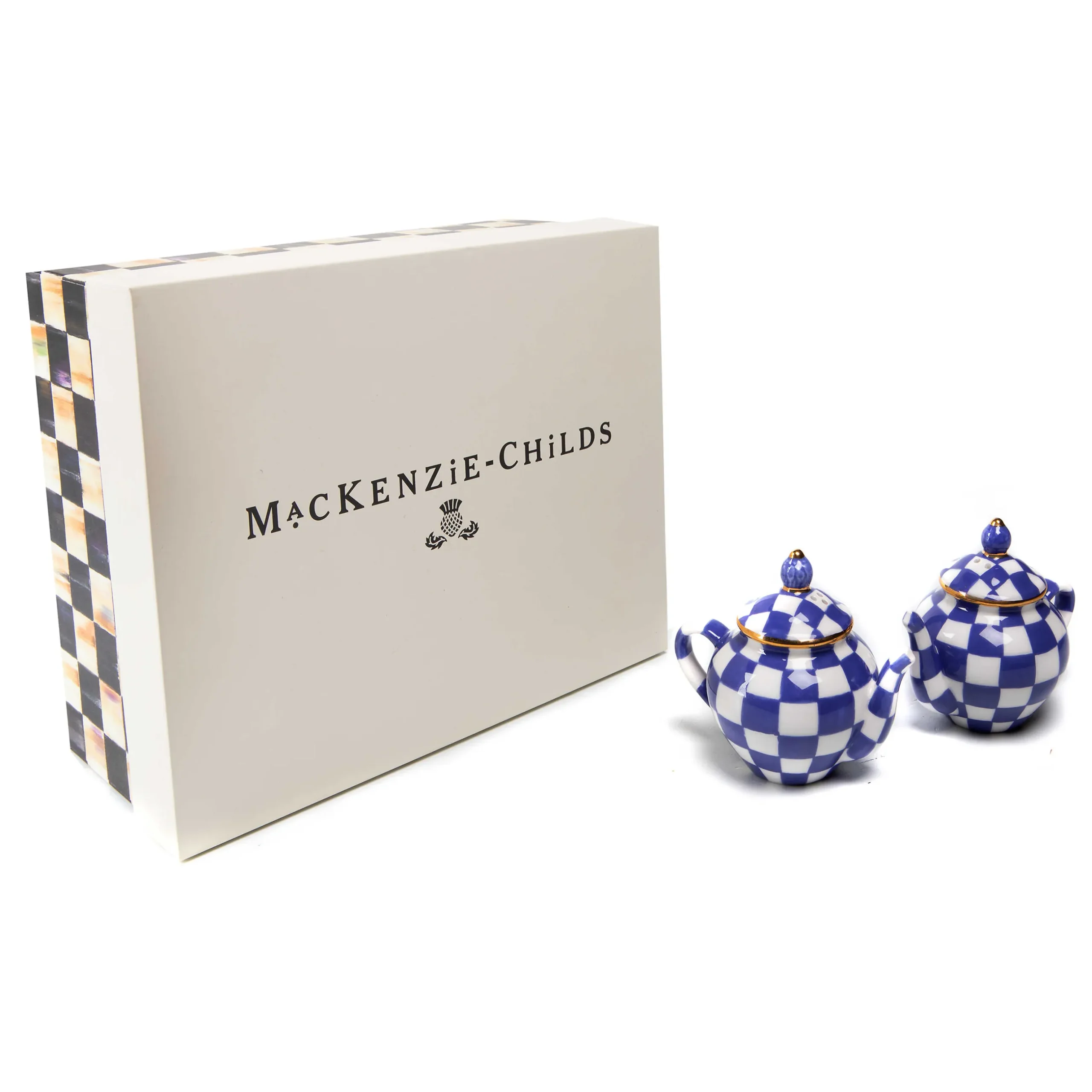 Sale MacKenzie-Childs Royal Check Teapot Salt & Pepper Set