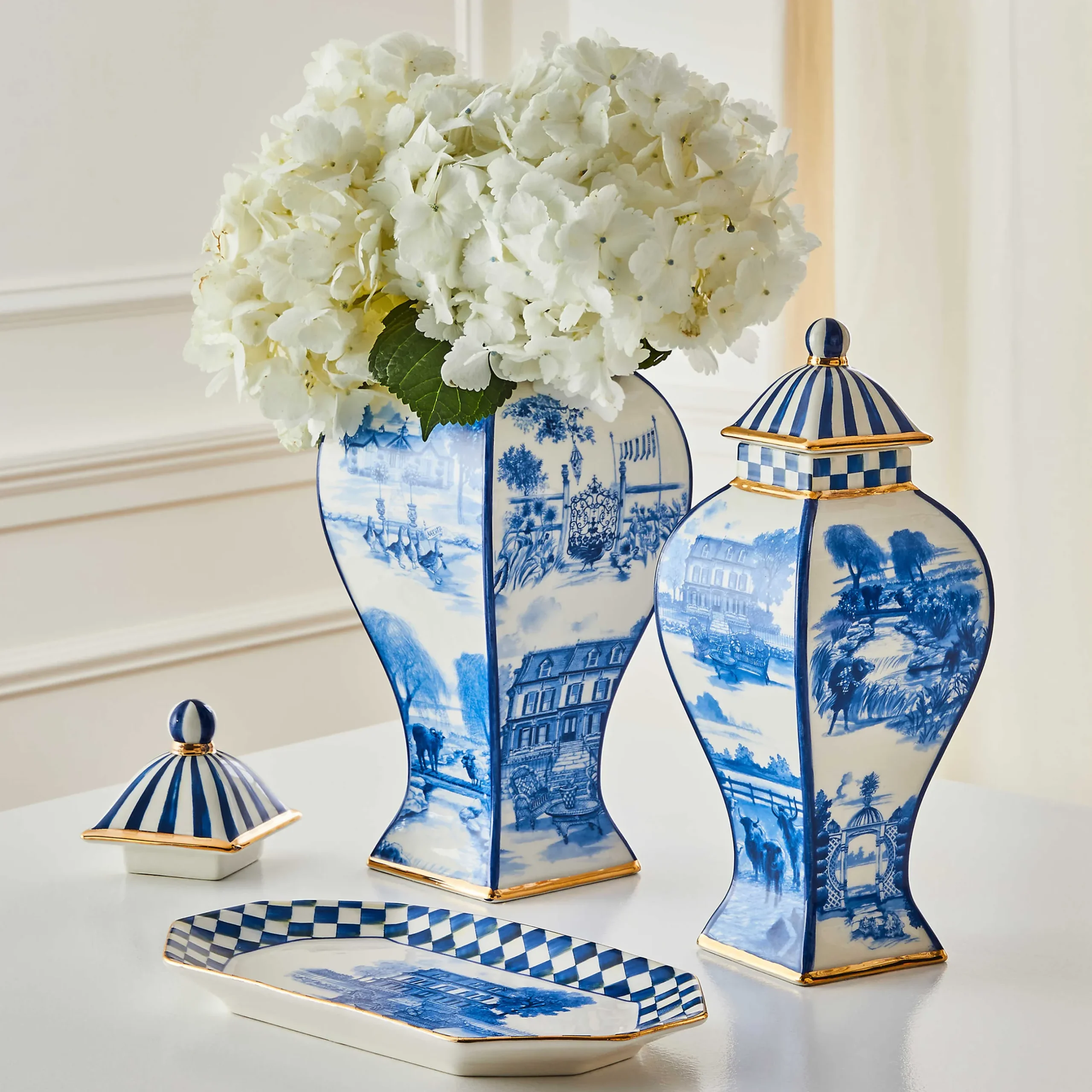 Best MacKenzie-Childs Royal Toile Ginger Jar - Small