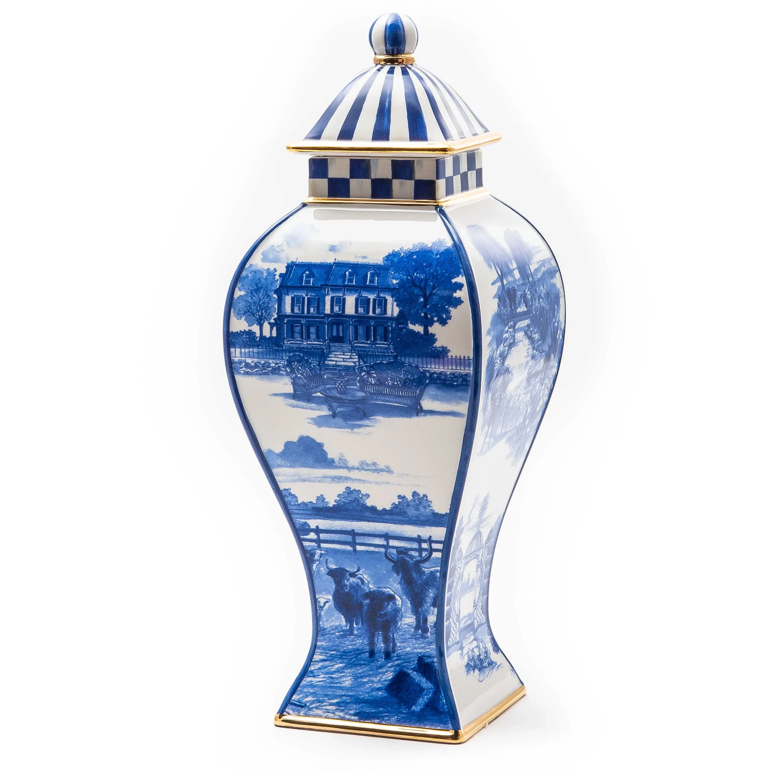 Best MacKenzie-Childs Royal Toile Ginger Jar - Small