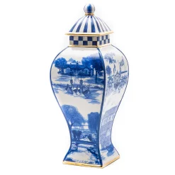 Best MacKenzie-Childs Royal Toile Ginger Jar - Small