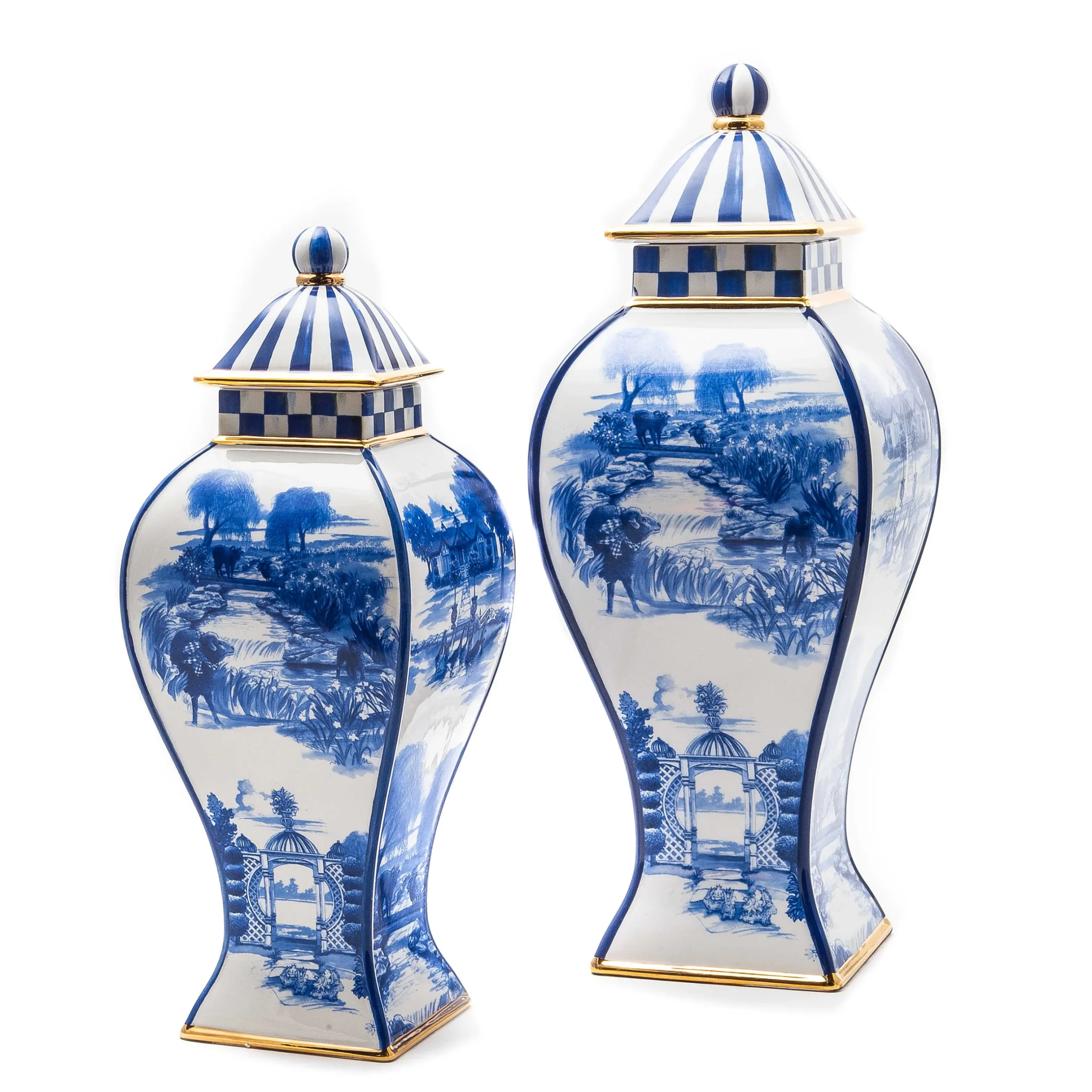Best MacKenzie-Childs Royal Toile Ginger Jar - Small