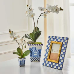 Clearance MacKenzie-Childs Royal Toile Potted Orchid - Large