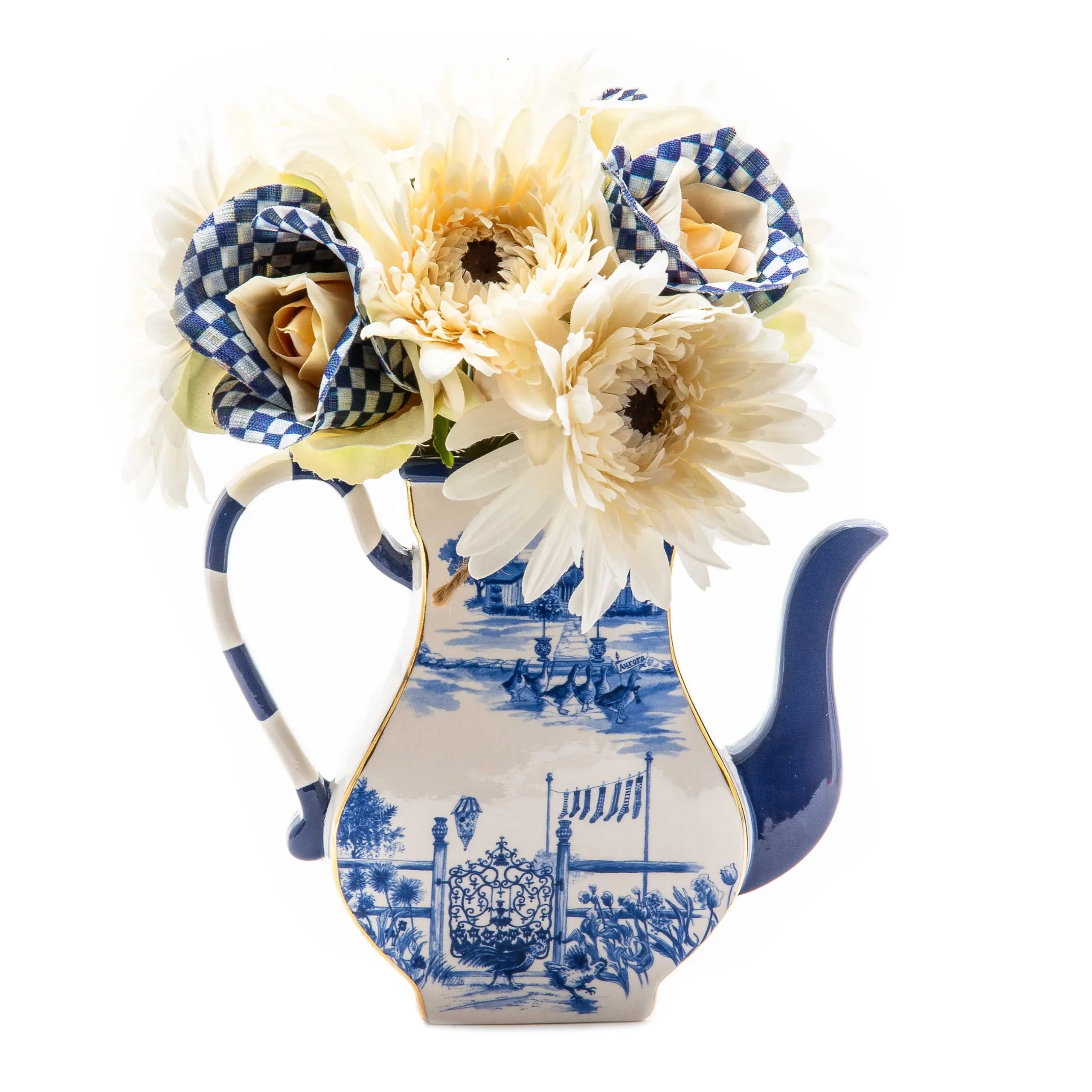 Discount MacKenzie-Childs Royal Toile Teapot Vase