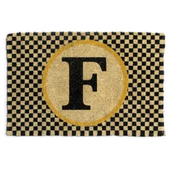 MacKenzie-Childs Single Letter Monogrammed Entrance Mat - F