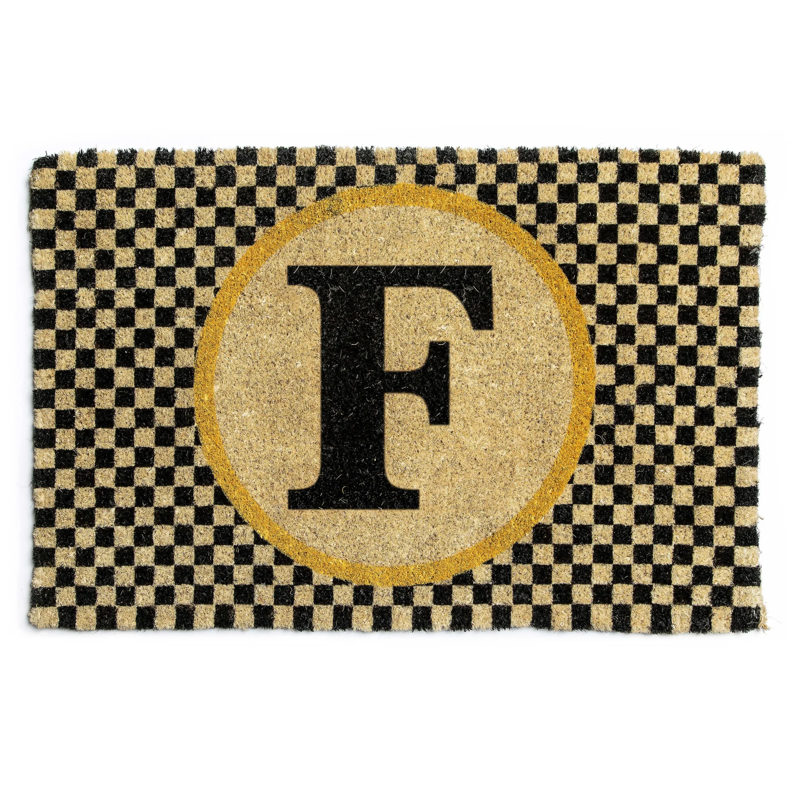 MacKenzie-Childs Single Letter Monogrammed Entrance Mat - F